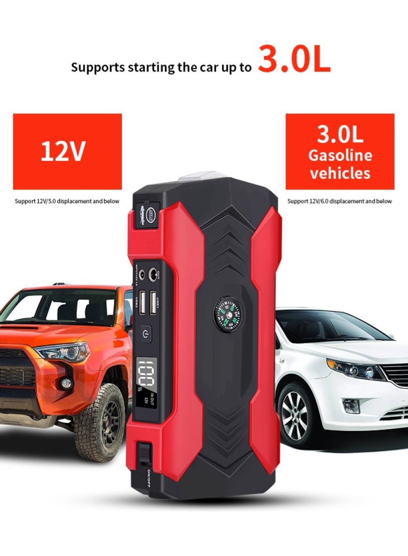 Changli Car Battery Jump Starter, portable power bank, and LED flashlight. 12V Jump Starter Battery Pack, Battery Booster, Jump Box, Portable Charger and Jumper Cables for 6.0L Gasoline and 3.0L Diesel Engines - Image 3